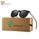 Hu Wood Round Sunglasses For Men Polarized Pink Uv400 Lens Sun Glasses Women Gafas de sol Wooden