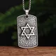 Vintage Jewish Solomon Star of David Pendant Stainless Steel Necklace for Men Hexagon Pendant