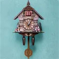 Clock Wall Wooden Wood Pendulum Vintage Clocks Cuckoo Kids Bird Hanging Retro 3D Chiming Decor