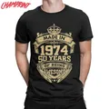 Men T-Shirt Made In 1974 50 Years Old Of Being Awesome Humor Cotton Tee Shirt Birthday Gift T Shirts