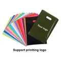 50/100PCS Shopping Bag logo Colorful Poly Tote Bags Plastic Gift Bag Businesses Customer Plastic