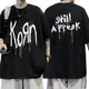 Korn Music Concert Rock Band WORLD TOUR T Shirt Men's Vintage Metal Gothic Oversized T-shirt