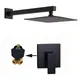 Matte Black Brass Bathroom Shower Faucets Lanos Rain Shower Set Bath Mixer Wall Torneira Chuveiro