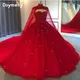 Doymeny Cape Sweetheart Quinceanera Dress Appliques Beads Crystals Tulle Sweep Train per 15 anni