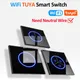 10A Tuya WiFi Smart Swich EU 1/2/3Gang Wall Glass Touch Panel Smart Home Light Switch APP Remote