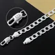 925 Sterling Silver 16/18/20/22/24 inch 8MM Flat Sideways Figaro Chain Necklace For Woman Man