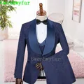 Gwenhwyfar abiti da uomo con stampa di marca Blazer floreale da uomo blu Navy disegni giacca da uomo