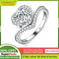 YANHUI With Credentials 18K White Gold Ring Luxury VVS 1 Carat Moissanite Diamond Rings For Women