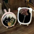 Small Makeup Mirror Decoration Frame Nightstand Aesthetic Round Dressing Table Bedroom Mirror Shower