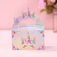 4pcs Candy Boxes Gift Packing Boxes Rainbow Unicorn Birthday Party Decoration Gift Candy Cookie