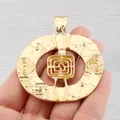 1 x Antique Gold Color Large Boho Tribal Swirl Spiral Vortex Charms Pendants For DIY Necklace