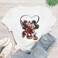 Disney Mickey Mouse Minnie Printed Women Unsiex T Shirt Funny Tshirts Women Streetwear Cartoon