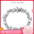 ATTAGEMS Luxury D VVS1 Color Real 925 Sterling Silver Moissanite Bracelets for Women Passed Diamond