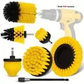 7pcs Moving Brush Head Electric Cleaning Brush Yellow 7-piece Set Electric Drill Brush Head Set