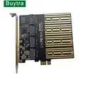 PCIE To M2 Adapter PCI Express X1 3.0 4 Ports B Key M.2 NGFF SATA SSD Adapter PCI-E M.2 Adapter
