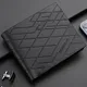 New Simple Stripe Embossing Leather Wallet Three-fold Leather Multiple Card Slots Card Holder Coin