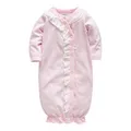 Kavkas Baby Girls Rompers Long Sleeve Pink Cotton Babies Sleepwear Girl Pajamas Newborn 0-3 months