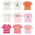 Children's T-shirt 2024 Summer New Short-sleeved Tops for Boys and Girls Pure Cotton Printed