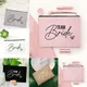 2023 Team Bride Printed Canvas Makeup Bag Bridesmaid Pocket Lipstick Wash Bag for Wedding Travel