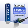 PALO USB 1.5V Li ion AA Rechargeable Battery AA 1.5 Volts Lithium Rechargeable Battery for Toys