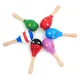 High Quality Wooden Baby Musical Toys Sand Hammer 0-12 Months Colorful Cartoon Infant Play Toys