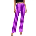 Striped Print Pants Pink and Purple Home Flare Trousers Summer Womens Custom Aesthetic Slim Pants