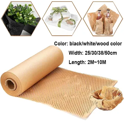 10M~2M Honeycomb Cushioning Wrap Roll for Moving Shipping Packaging Gifts Recyclable Honeycomb Paper Supplies Bubble Paper Wrapp
