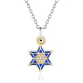 Stainless steel titanium steel Necklace Inverted Pentagram Zircon Jewish Religious Pendant Necklace