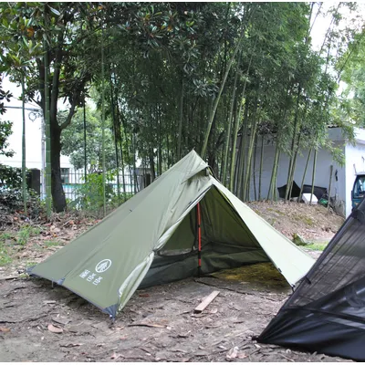 CZX-628 Trekking Pole Tent, 2 Person Ultralight pyramid Tent, 2 Person Tower Tent, No Trekking Pole, Total Weight 1.5kg Only
