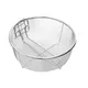 Round Deep Fryer Basket Foldable Culinary Fried Basket Cooking Tool with Detachable Handle for