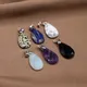 Reiki Healing Natural Stone Aquamarine Lapis lazuli Pendants Jewelry Making DIY Necklace Earring