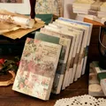 JIANQI 100 pcs Vintage material paper imitation book pages floral figures DIY Decoration hand made