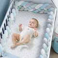 1M/2M/3M Baby Crib Protector Knot Baby Bed Bumper Weaving Plush Infant Crib Cushion For Newborns