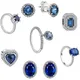925 Sterling Silver Charms Blue Ring Heart Earrings Dangle Charm Sparkling Beads Fit Original