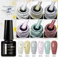 MEET ACROSS 7ML Snowflake Cream Nail Gel Polish Dude Cream White Shining Colorful Semi Permanent UV