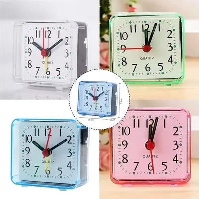 Table Clock Square Alarm Clock Small Alarm Electronic Bed Compact Travel Clock Quartz For Child