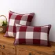 Olanly Plaid Check Cushion Cover Cotton Linen Fabric Cushion Covers 45x45 Home Decor Pillow Cover