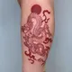 New Red Black Dragon Tatoo Sticker Waterproof Men and Women Tiger Snake Bird Flower Arm Temporary