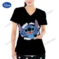 Disney Woman Clothing Nurse Uniform Graphic T Shirts Womens Pocket Women T-shirts for Women Summer