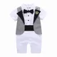 Baby Boys Cotton Baptism Romper Toddler Infant One Piece Lace Crown Christening Jumpsuit Little Boy