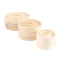 1Pc Chinese Dumplings Bamboo Steamer Cooker 10/15/20cm with Lid Dimsum