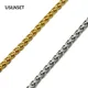 USENSET Gold Plated Textured Rope Chain Necklace Minimalist Stainless Steel Men Chains Neck Jewelry