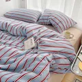 Nordic Sling Bed 150 Bedding Sets Stripes Duvet Cover Set Quilt Cover Bed Sheet Quilt Sets Queen