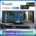 Podofo Car Mirror Video Recording Carplay & Android Auto Wireless Connection GPS Navigation
