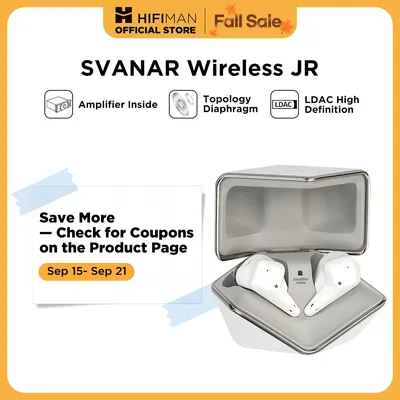 HIFIMAN SVANAR Wireless Jr. Noise Cancelling Bluetooth In-Ear Hi-Fi Earphones with Amplifier Inside, Topology Diaphragm Driver