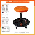 VEVOR Mechanic Stool 250 LBS Rolling Pneumatic Creeper Garage/Shop Seat Padded Rolling Workshop