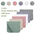 6-color Mix Baby Bath Drool Towel Washcloths 100% Cotton Muslin Burp Cloths 20''x10'' Baby Extra