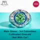 AnuJewel 3ct 9*9mm Colombian Cultivated Emerald Men Rings 18K Gold Plated Silver Engagement Bezel