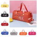 Waterproof PINK Sports Gym Bag Dry Wet Separation Large Capacity Crossbody Bags Multiple Back