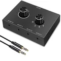 4 Way/3.5mm Stereo Audio Switcher Bi-Directional Audio Switch Splitter Bo 4x1/1x4 Switcher with Mute